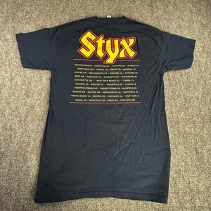 Styx Come Sail Away With Me Band Tour T-Shirt Navy Blue Mens Medium M&O Gold